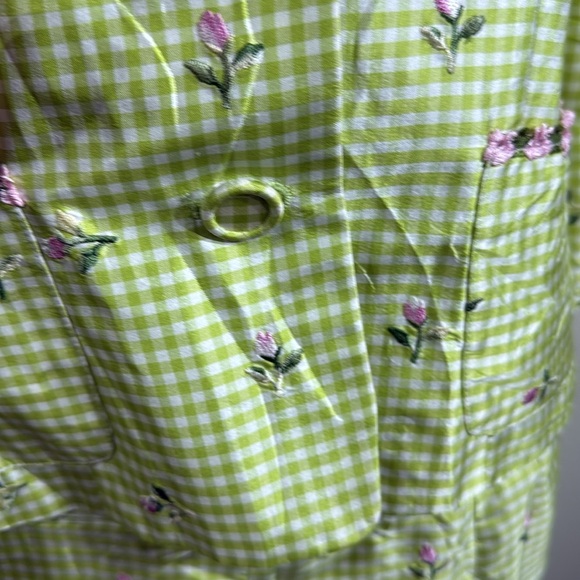 (N4) ABR NEW YORK Women's Two Piece Suit Green, White and Pink Silk  Size 6‎ - Picture 5 of 16